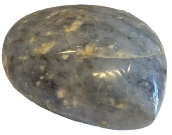 Polished blue calcite heart stone 1 1 sians emporium Polished natural blue calcite heart with soothing denim tones and creamy veining Ideal for meditation palm stone touchwork or elegant crystal displays
